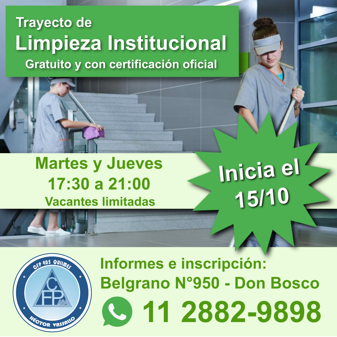 Inscripción Limpieza Institucional